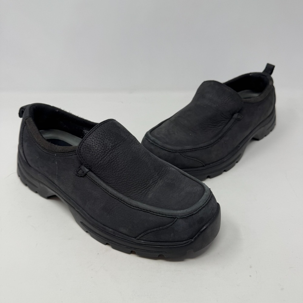 Teva Black Leather Slip On Clogs Shoes Women's‎ Size 9 Men's 7.5
